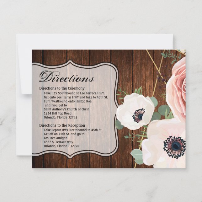 4.25x5.5 Direction Card Geometric Country Stall Wo Einladung (Vorderseite)