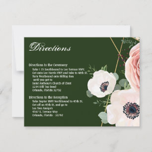 4.25x5.5 Direction Card Geometric Garden Rose Hunt Einladung