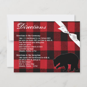 4.25x5.5 Direction Card Red Buffalo Kariert Bären Einladung