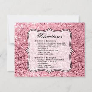 4.25x5.5 Direction Card Rose Gold Glitzer Einladung