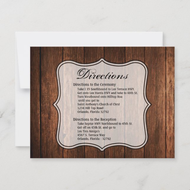 4.25x5.5 Direktionskarte Stallholz Land Rustikal Einladung (Vorderseite)
