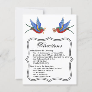 4.25x5.5 Fahrtkarte Traditioneller Bird Tattoo Sp Einladung