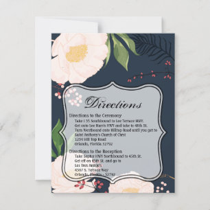 4.25x5.5 Fahrtkarte Weiße Blume mit Blumen am Da Einladung