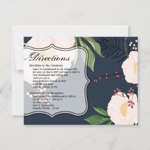 4.25x5.5 Fahrtkarte Weiße Blume mit Blumen am Da Einladung