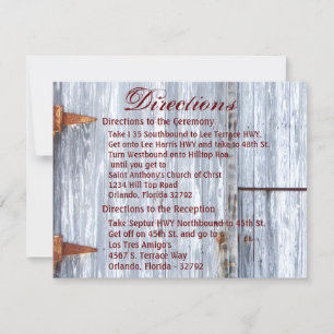 4.25x5.5 Fahrtkarte Weißer Holzstall Einladung