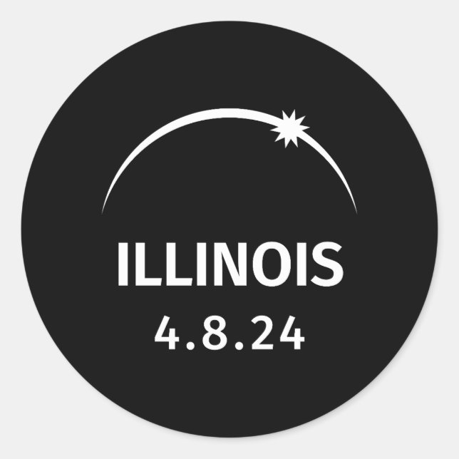 4.28.24 Solar Eclipse Illinois Runder Aufkleber (Vorderseite)