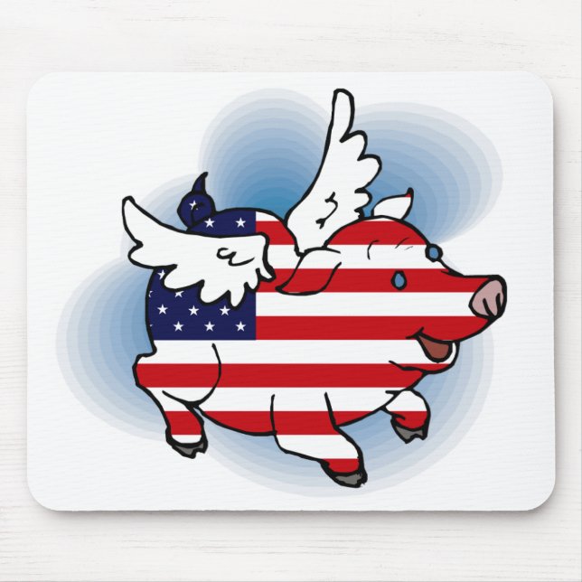 4. - 4. Juli Patriotische Schweine Mousepad (Vorne)