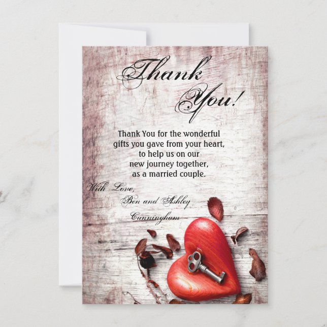 4.5x6.25 Dankeschön an meinen Hea Card Country Woo Einladung (Vorderseite)