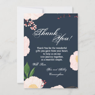 4.5x6.25 Dankeschön Card Baby Pink Cosmos on White Einladung