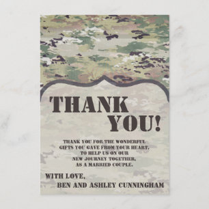 4.5x6.25 Vielen Dank Card Army OCP Camouflage Unif Einladung