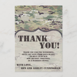 4.5x6.25 Vielen Dank Card Army OCP Camouflage Unif Einladung