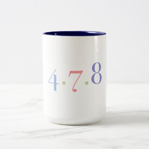 4 7 8 Atemwege Meditation Zweifarbige Tasse