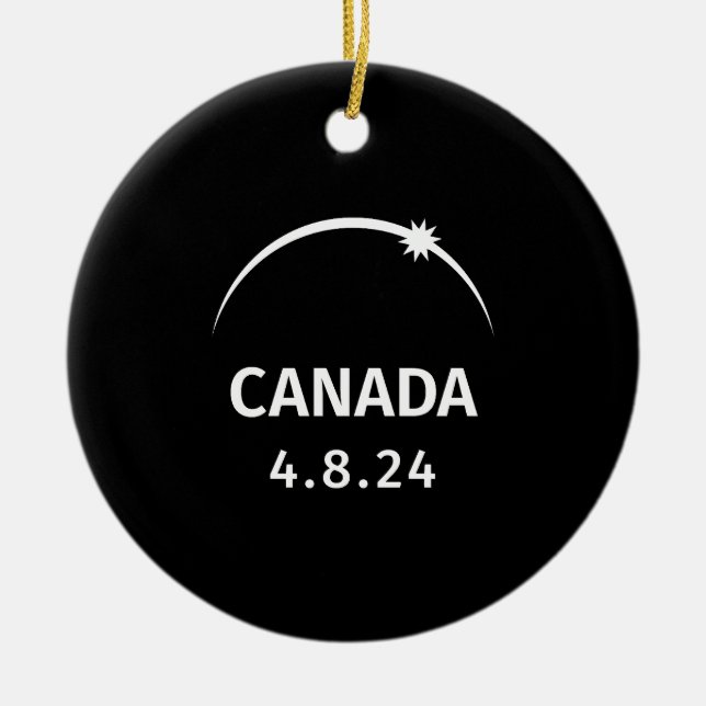 4.8.24 Solar Eclipse Canada Keramik Ornament (Vorne)