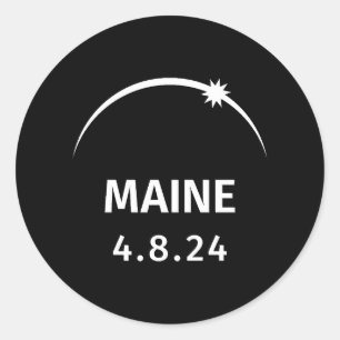 4.8.24 Solar Eclipse Maine Runder Aufkleber
