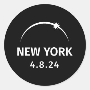 4.8.24 Solar Eclipse New York Runder Aufkleber
