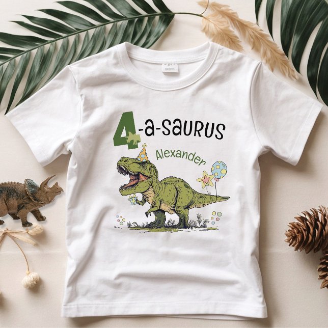 4-a-saurus Niedlicher Dinosaurier Name 4. Geburtst Kleinkind T-shirt (Von Creator hochgeladen)