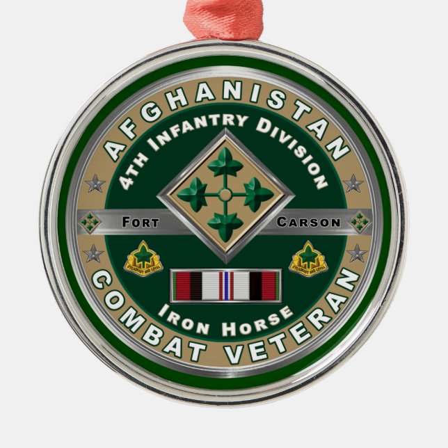 4. Abteilung Infanterie Afghanistan Veteran Ornament Aus Metall (Vorne)