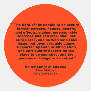 4. Änderung auf T-Shirts, Schlüsselanhänger, Runder Aufkleber