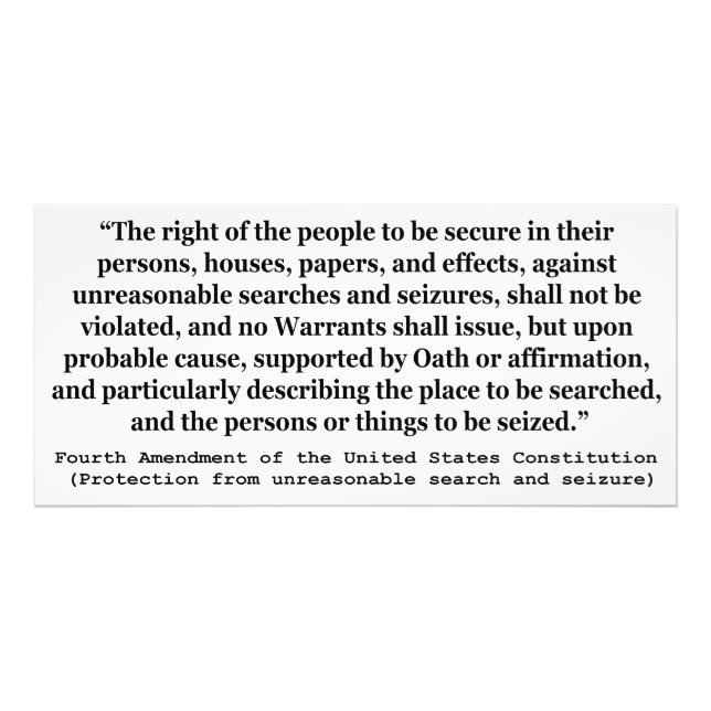 4. Änderung der Verfassung der Vereinten Staaten Fotodruck (Vorne)