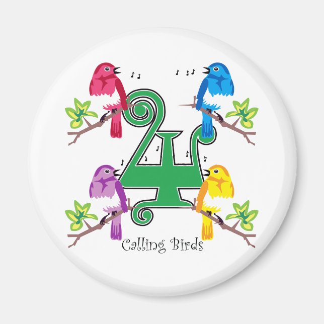 4 Aufruf von Vögeln Magnet (Vorne)