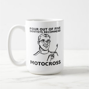 4 aus 5 Zahnärztemotocross-Schmutz-Fahrrad-Tasse Kaffeetasse
