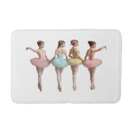 4 bailarinas con tutús rosa, amarillo, verde dulce badematte