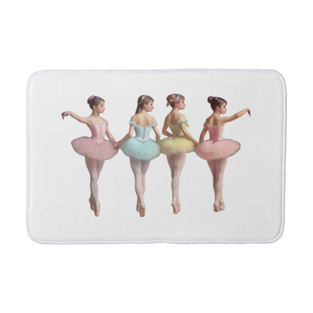 4 bailarinas con tutús rosa, amarillo, verde dulce badematte (Vorderseite)