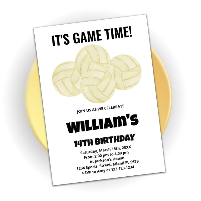 4 Balls Volleyball Geburtstag Einladungen (Von Creator hochgeladen)