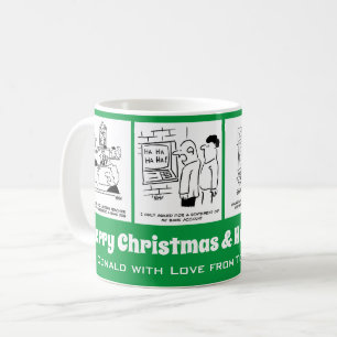 4 Banken & Banken Themed Cartoon zu personalisiere Kaffeetasse