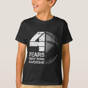 4 Basketball Basketball Alt Jahre 4. Spieler Läche T-Shirt