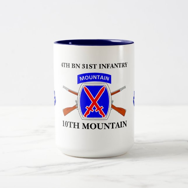 4. BATAILLON-31. INFANTERIE-10. GEBIRGSTasse Zweifarbige Tasse (Mittel)