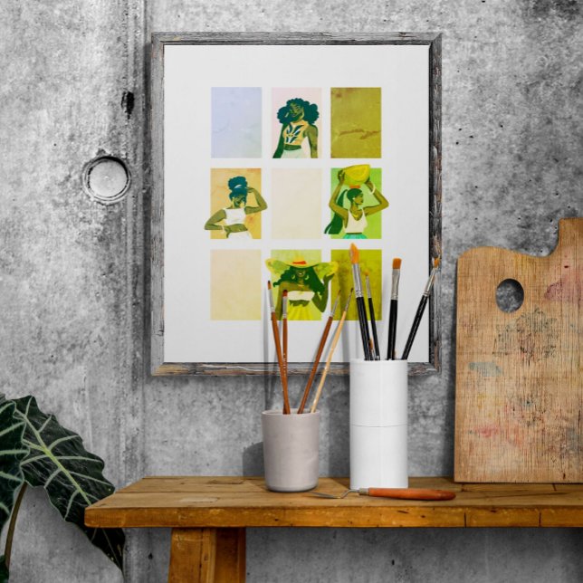 4 Beautiful Black Ladys Artisic Grunge Stil Poster (Von Creator hochgeladen)