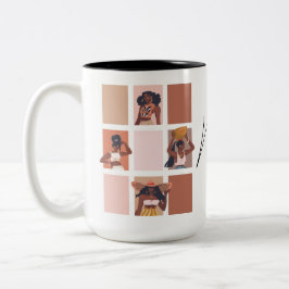 4 Beautiful Black Ladys Boho Chic Art Name Zweifarbige Tasse