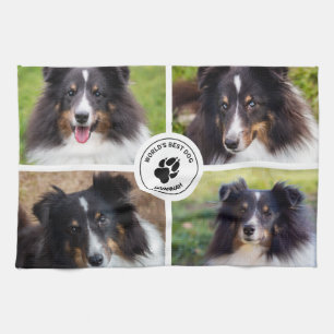 4 benutzerdefinierte Tierfotos Collage Vorlage & T Geschirrtuch