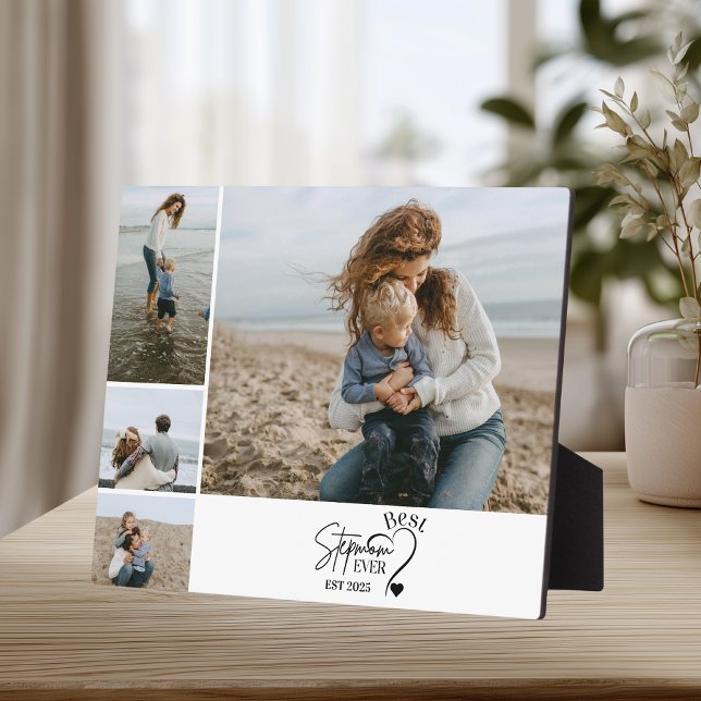 4 Best Stepmom Ever Custom Photo Collage  Fotoplatte (Von Creator hochgeladen)