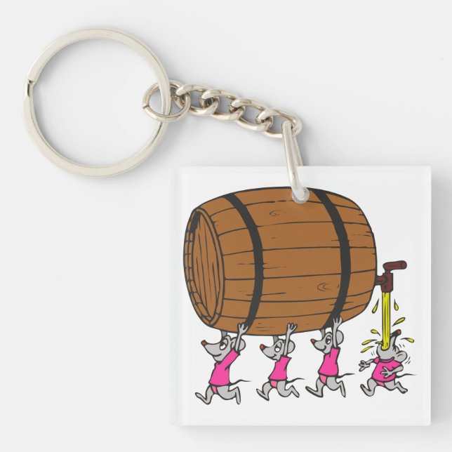 4 betrunkene Mäuse Schlüsselanhänger (Vorderseite)