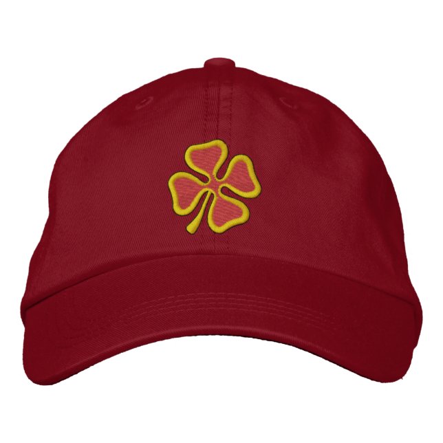 4-Blatt-Klee Bestickte Kappe (Vorderseite)