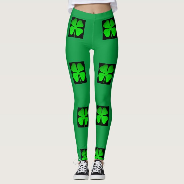 4-Blatt-Klee Leggings von dalDesignNZ (Vorderseite)