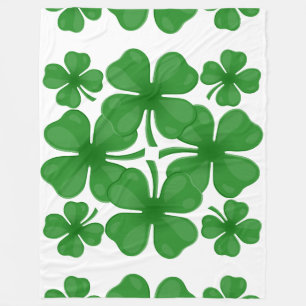 4 Blatt Kleeblatt Fleecedecke