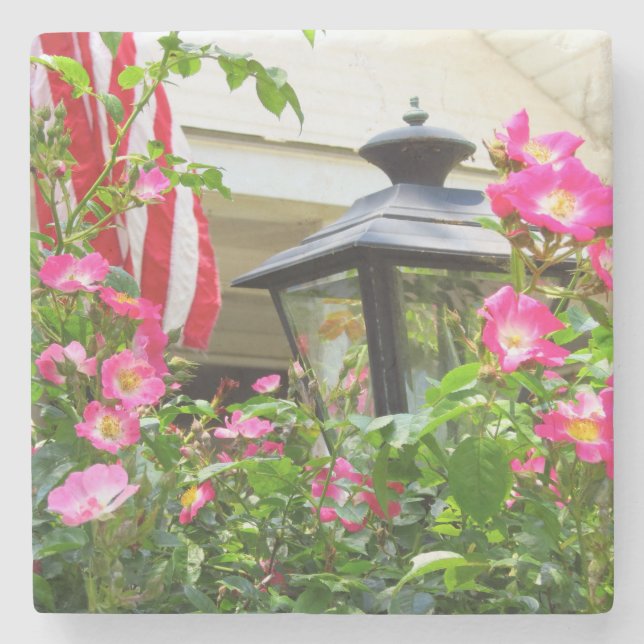 4. Blume Juli - Martha's Vineyard Steinuntersetzer (Vorderseite)