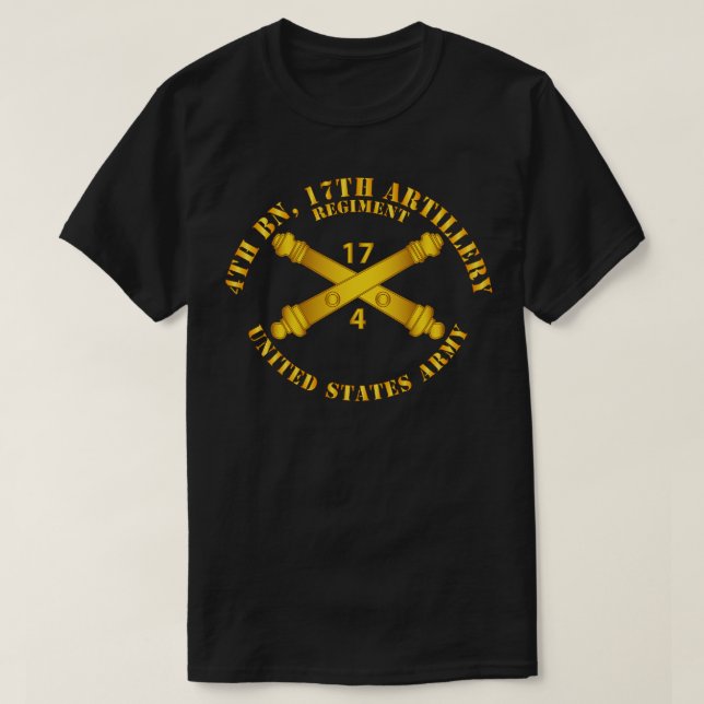 4. Bn 17. Field Artillery Regt w Künstlerisch Bran T-Shirt (Design vorne)