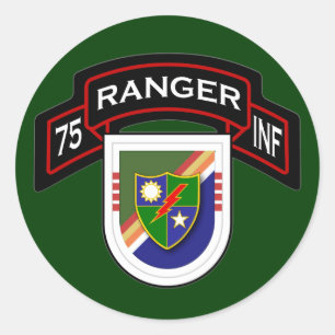 4. Bn, 75. Infanterie-Regiment - Rangers Runder Aufkleber