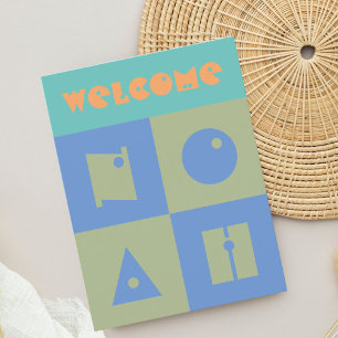 4-Buchstaben Baby-Boy-Name Neugeborene Gratulation Postkarte