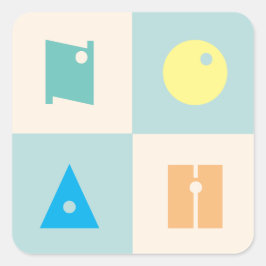 4-Buchstaben-Babynahrung Noah-Aufkleber Quadratischer Aufkleber