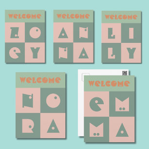 4-Buchstaben Name neue Mädchen Eltern gratulieren Postkarte