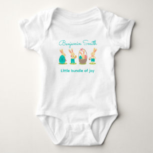 4 Bunnies mit Eiern personalisieren Baby Strampler
