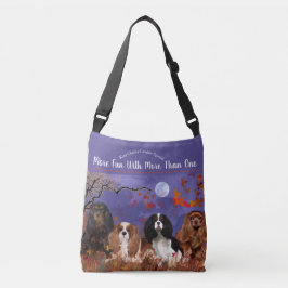 4 Cavalier King Charles mit Blätter Tote Bag Tragetaschen Mit Langen Trägern