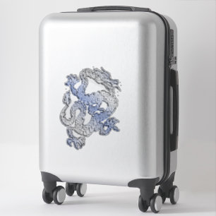 4 Chrome Style Drachenmuster Aufkleber
