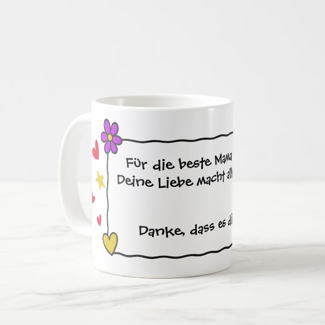4 Color Doodle Frame 2 - eigener Text Kaffeetasse (Vorderseite Links)