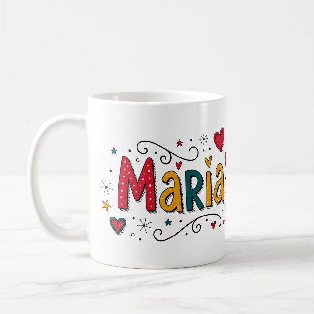 4 Color Maria 1 - Doodles Kaffeetasse (Links)